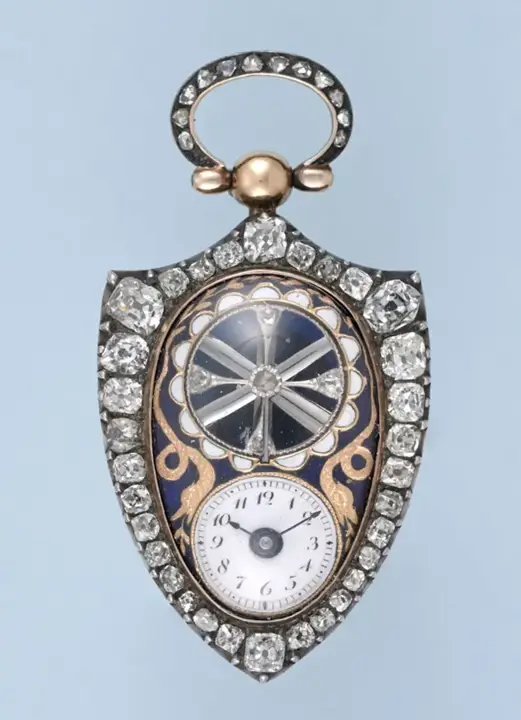 DIAMOND SET VISIBLE BALANCE PENDANT WATCH – 19th Century — عکس ۵ از رکورد آرشیو WatchMuseum