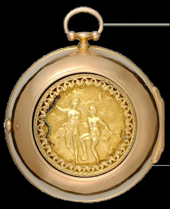 EARLY VERGE POCKET WATCH WITH GARDEN OF EDEN AUTOMATION – 1730 — عکس ۱ از رکورد آرشیو WatchMuseum
