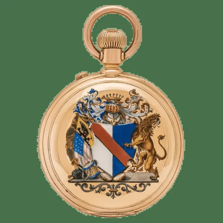 Rose Gold Enamelled Pivoted Detente Pocket Watch – 1880 — عکس ۱ از رکورد آرشیو WatchMuseum