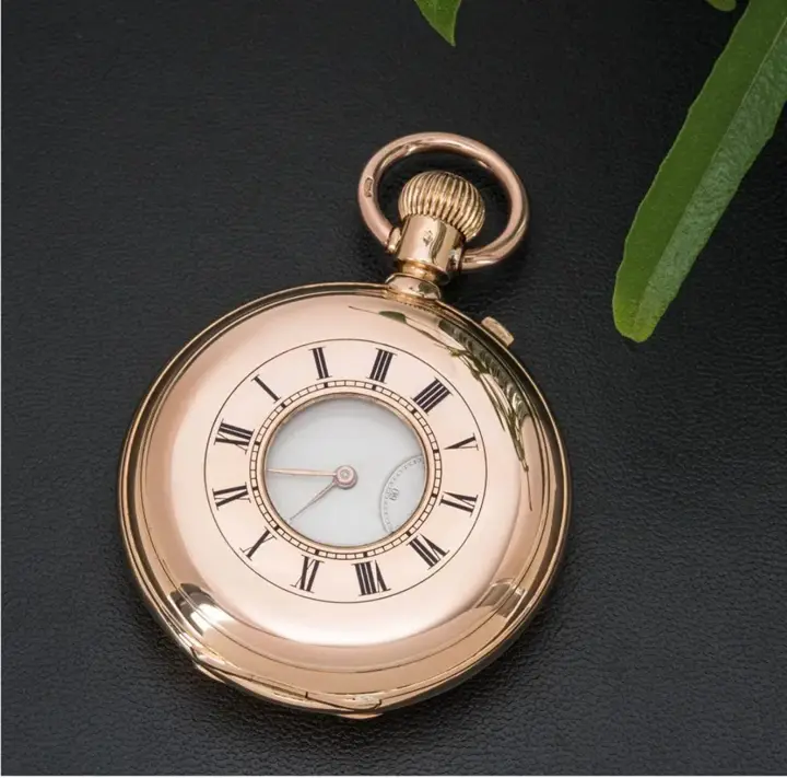 Rose Gold Enamelled Pivoted Detente Pocket Watch – 1880 — عکس ۴ از رکورد آرشیو WatchMuseum