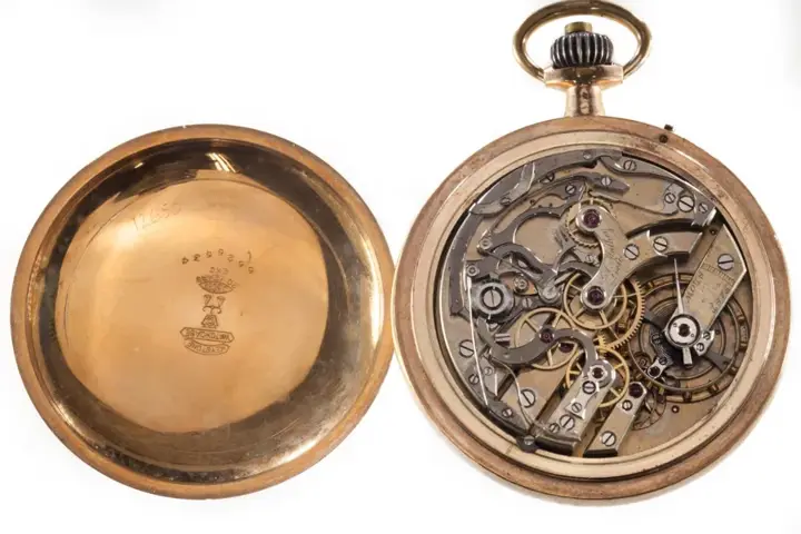 Jules Mathey Locle Split Second Chronograph Pocket Watch Gold Filled – 1890s — عکس ۲ از رکورد آرشیو WatchMuseum