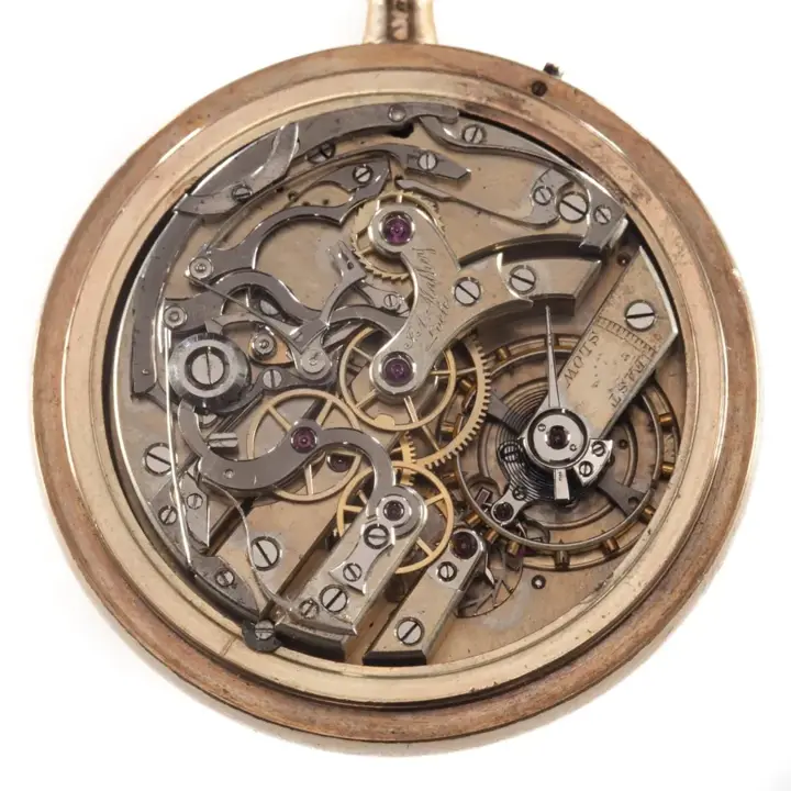 Jules Mathey Locle Split Second Chronograph Pocket Watch Gold Filled – 1890s — عکس ۳ از رکورد آرشیو WatchMuseum