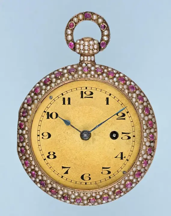 PEARL AND RUBY ENCRUSTED GOLD WATCH – 19th Century — عکس ۲ از رکورد آرشیو WatchMuseum