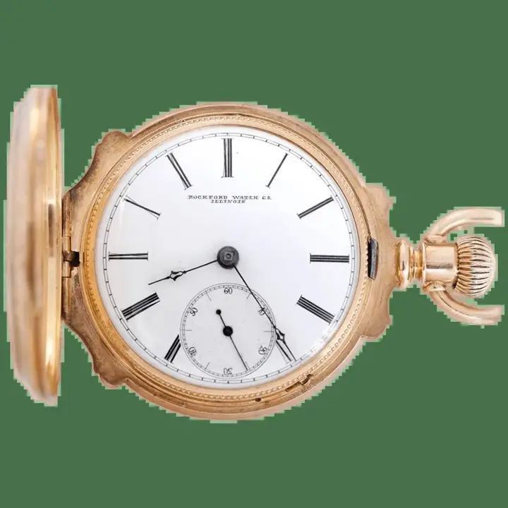 Rockford Yellow Gold Box Hinge Pocket Watch – 20th Century — عکس ۱ از رکورد آرشیو WatchMuseum