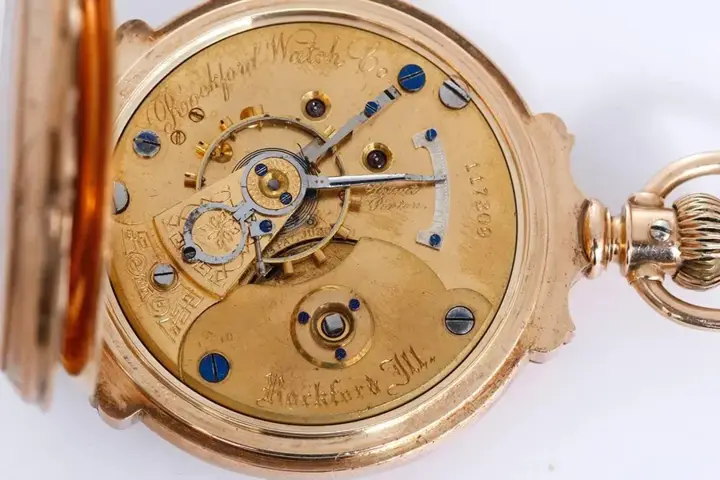 Rockford Yellow Gold Box Hinge Pocket Watch – 20th Century — عکس ۴ از رکورد آرشیو WatchMuseum
