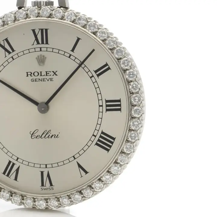 Rolex Cellini 18karat white gold and diamond wind pocket watch – 1970’s — عکس ۲ از رکورد آرشیو WatchMuseum