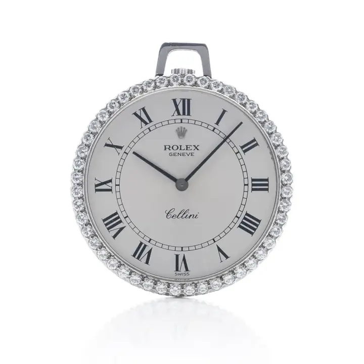 Rolex Cellini 18karat white gold and diamond wind pocket watch – 1970’s — عکس ۶ از رکورد آرشیو WatchMuseum