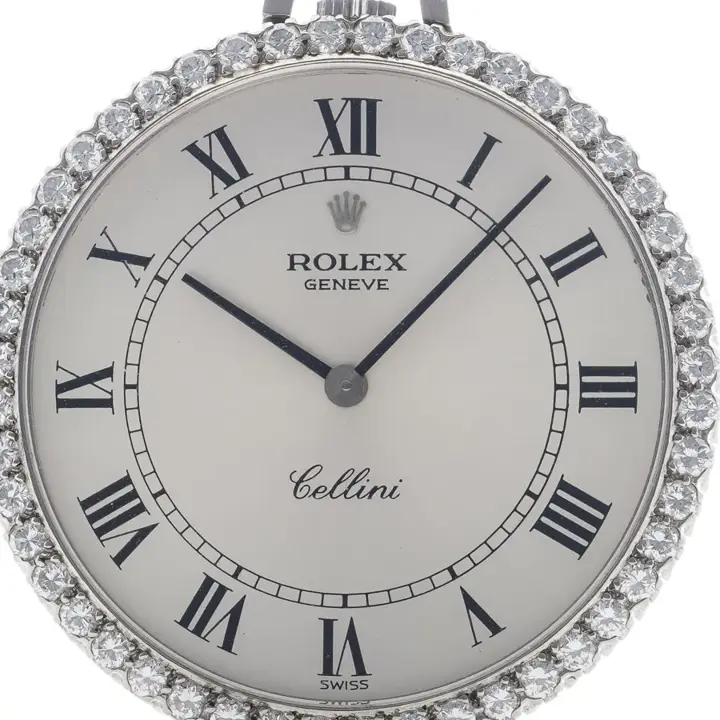 Rolex Cellini 18karat white gold and diamond wind pocket watch – 1970’s — عکس ۷ از رکورد آرشیو WatchMuseum