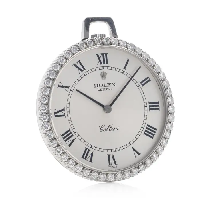 Rolex Cellini 18karat white gold and diamond wind pocket watch – 1970’s — عکس ۸ از رکورد آرشیو WatchMuseum