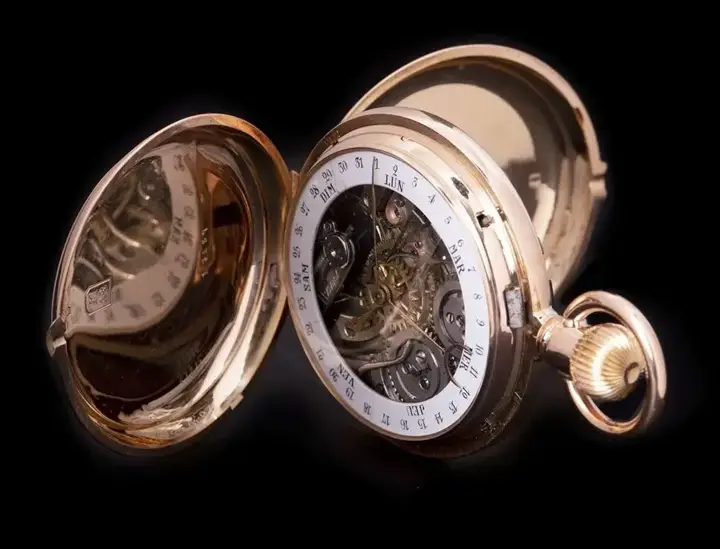 Rose Gold Double Sided Calendar Pocket Watch – 1890 — عکس ۳ از رکورد آرشیو WatchMuseum