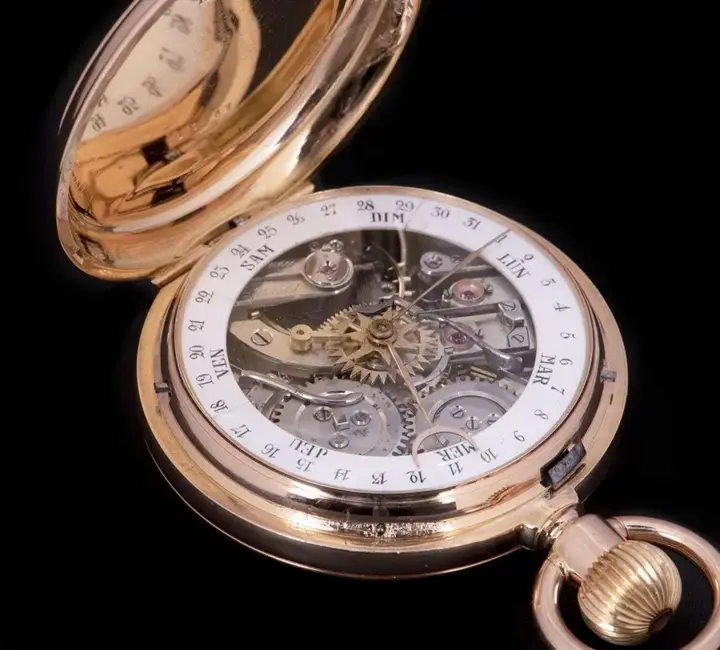 Rose Gold Double Sided Calendar Pocket Watch – 1890 — عکس ۴ از رکورد آرشیو WatchMuseum