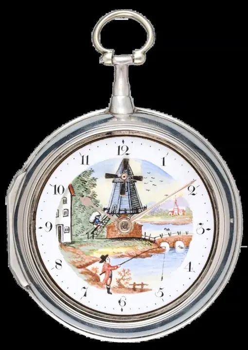 SILVER PAIR CASED WINDMILL AUTOMATON – 1795 — عکس ۱ از رکورد آرشیو WatchMuseum