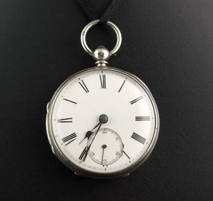 sterling silver pocket watch, Mid Victorian – 1864 — عکس ۸ از رکورد آرشیو WatchMuseum