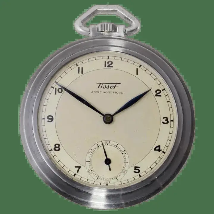 Tissot Steel Round Art Deco Pocket Watch with Original Dial – 1940 — عکس ۱ از رکورد آرشیو WatchMuseum
