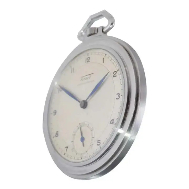 Tissot Steel Round Art Deco Pocket Watch with Original Dial – 1940 — عکس ۴ از رکورد آرشیو WatchMuseum