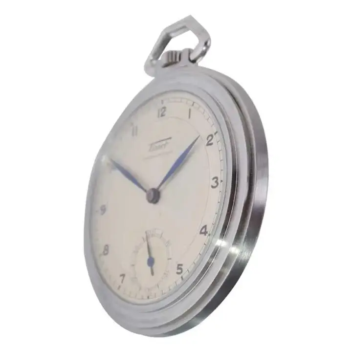 Tissot Steel Round Art Deco Pocket Watch with Original Dial – 1940 — عکس ۷ از رکورد آرشیو WatchMuseum