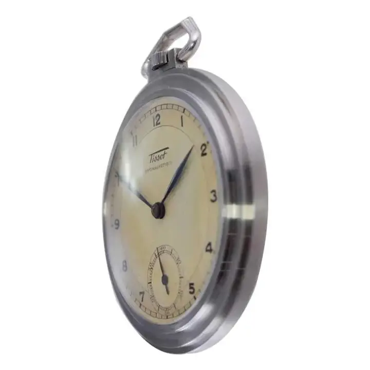 Tissot Steel Round Art Deco Pocket Watch with Original Dial – 1940 — عکس ۸ از رکورد آرشیو WatchMuseum