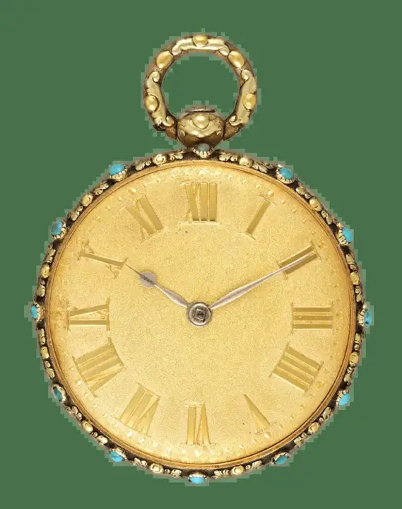 TURQUOISE SET GOLD ENGLISH CYLINDER – 1821 — عکس ۱ از رکورد آرشیو WatchMuseum