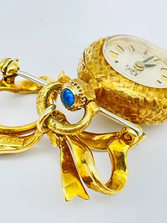 Unique Ebel Brooch Watch 18k Yellow Gold – 1980 — عکس ۲ از رکورد آرشیو WatchMuseum