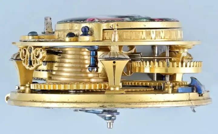 UNUSUAL MOCK PENDULUM VERGE WITH ENAMEL SCENES – 1710 — عکس ۲ از رکورد آرشیو WatchMuseum