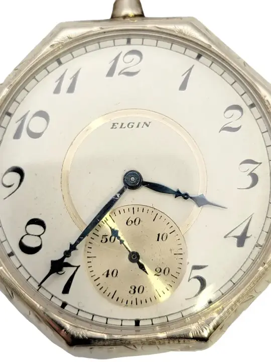 Elgin 14 Karat White Gold Pocket Watch – Circa 1922 — عکس ۶ از رکورد آرشیو WatchMuseum