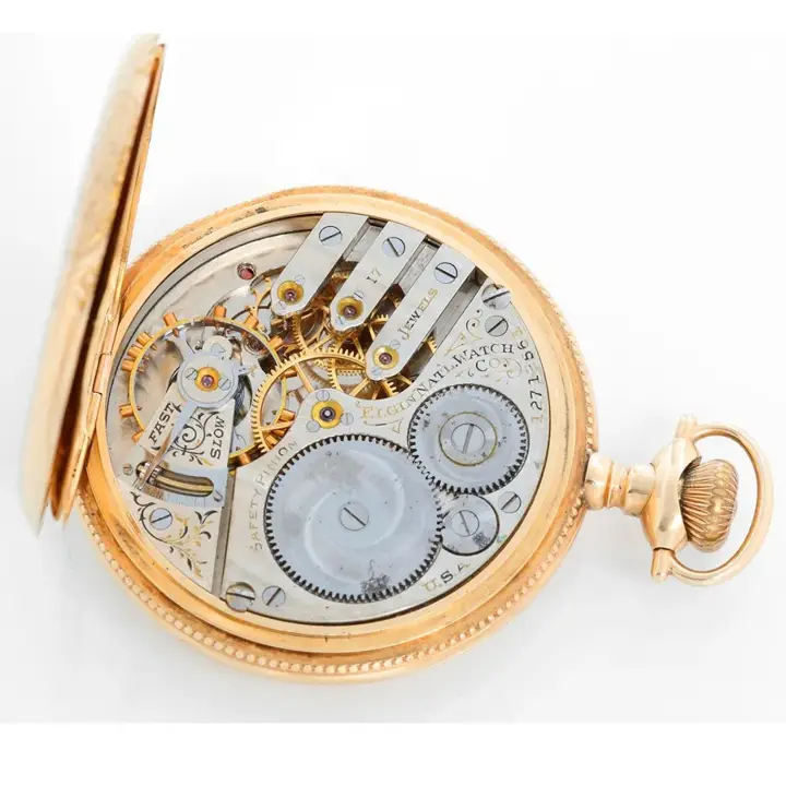 Vintage Elgin 14K Yellow Gold 165 Pocket Watch – 20th Century — عکس ۳ از رکورد آرشیو WatchMuseum