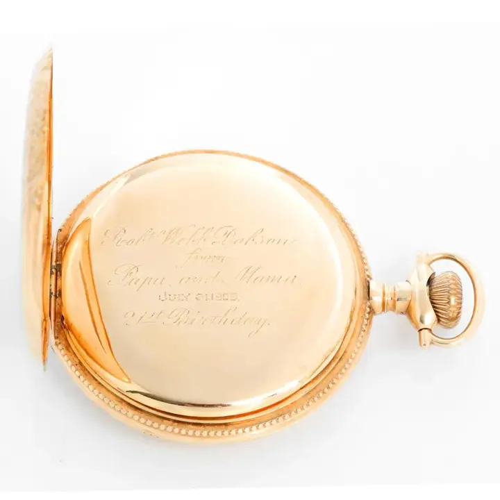 Vintage Elgin 14K Yellow Gold 165 Pocket Watch – 20th Century — عکس ۵ از رکورد آرشیو WatchMuseum
