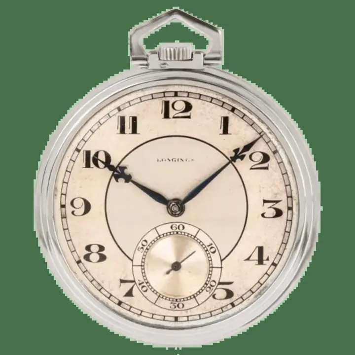 Longines Art Deco Slim Pocket Watch 18ct White Gold – 1920 — عکس ۱ از رکورد آرشیو WatchMuseum