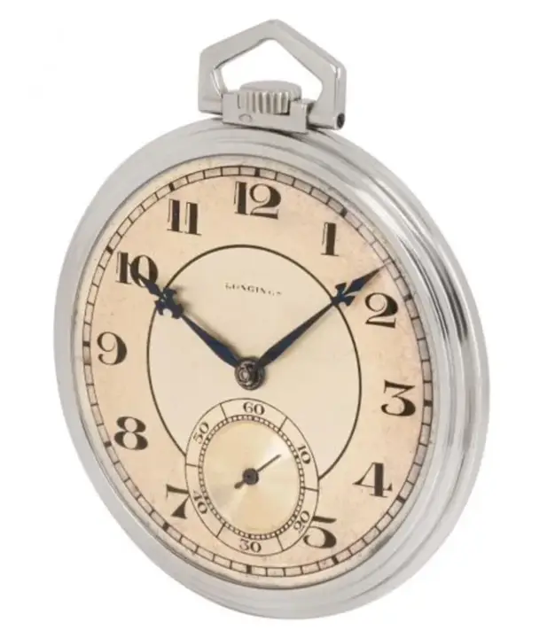 Longines Art Deco Slim Pocket Watch 18ct White Gold – 1920 — عکس ۲ از رکورد آرشیو WatchMuseum