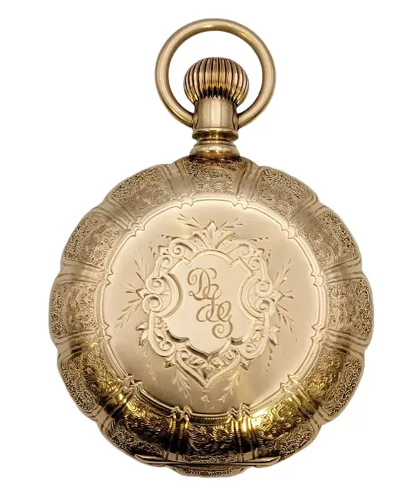 Waltham 14 Karat Yellow Gold Pocket Watch Floral Engraving – Circa 1888 — عکس ۲ از رکورد آرشیو WatchMuseum