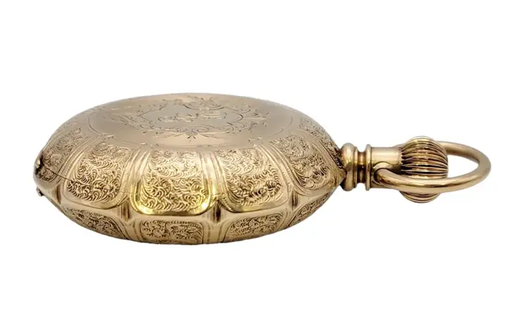 Waltham 14 Karat Yellow Gold Pocket Watch Floral Engraving – Circa 1888 — عکس ۳ از رکورد آرشیو WatchMuseum