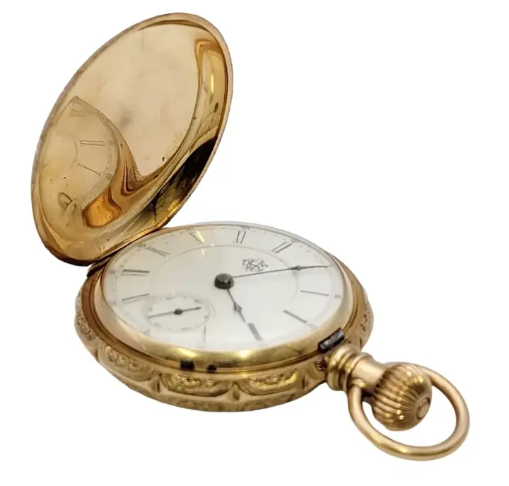 Waltham 14 Karat Yellow Gold Pocket Watch Floral Engraving – Circa 1888 — عکس ۶ از رکورد آرشیو WatchMuseum