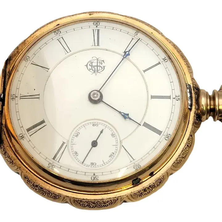 Waltham 14 Karat Yellow Gold Pocket Watch Floral Engraving – Circa 1888 — عکس ۷ از رکورد آرشیو WatchMuseum
