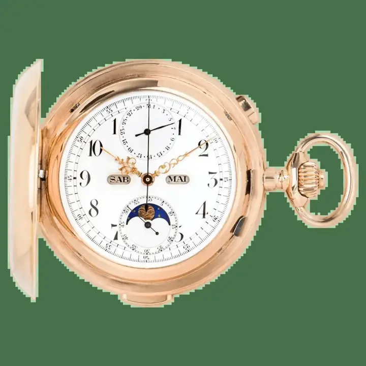 Volta 18ct Rose Gold Calendar Minute Chronograph Pocket Watch – 18th Century — عکس ۱ از رکورد آرشیو WatchMuseum