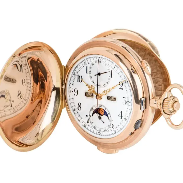 Volta 18ct Rose Gold Calendar Minute Chronograph Pocket Watch – 18th Century — عکس ۲ از رکورد آرشیو WatchMuseum