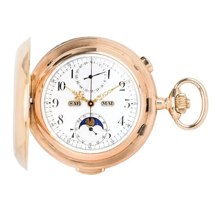 Volta 18ct Rose Gold Calendar Minute Chronograph Pocket Watch – 18th Century — عکس ۶ از رکورد آرشیو WatchMuseum