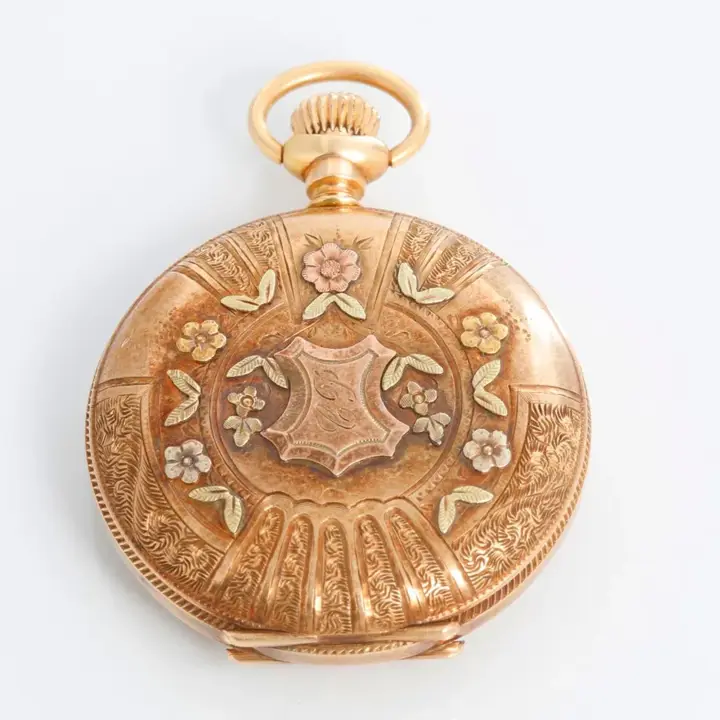 Waltham 14K Tri Gold Ladies Pendant Pocket Watch – 1899 — عکس ۲ از رکورد آرشیو WatchMuseum