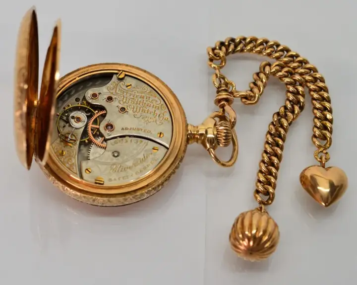 Waltham American Riverside Pocket Watch with Fob and Charms – 1897 — عکس ۷ از رکورد آرشیو WatchMuseum