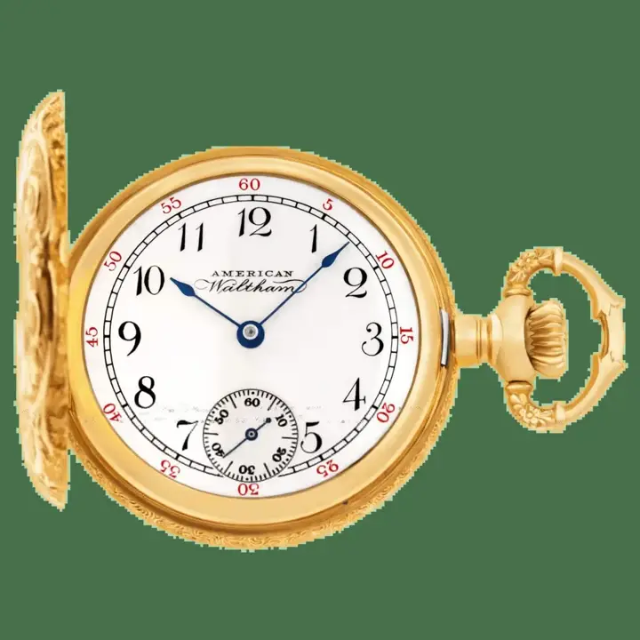 Waltham Classic Pocket Watch 14k Yellow Gold, Porcelain Dial and Spade – 1900 — عکس ۱ از رکورد آرشیو WatchMuseum