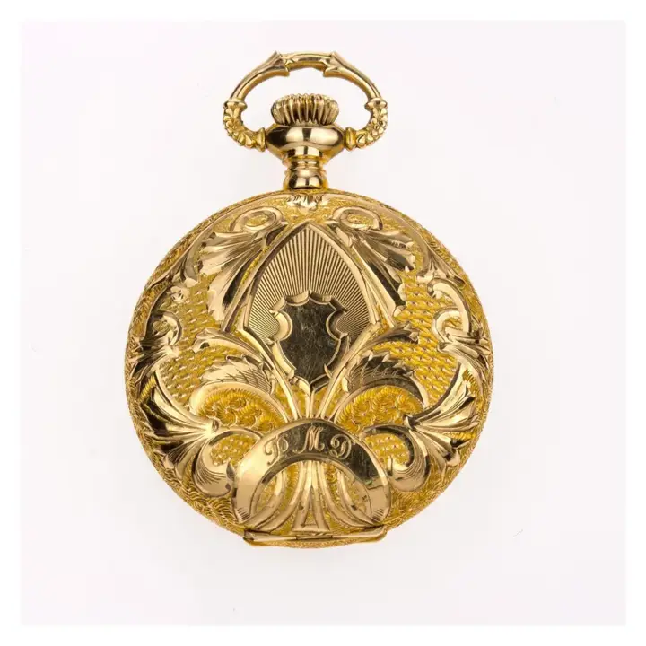 Waltham Classic Pocket Watch 14k Yellow Gold, Porcelain Dial and Spade – 1900 — عکس ۲ از رکورد آرشیو WatchMuseum