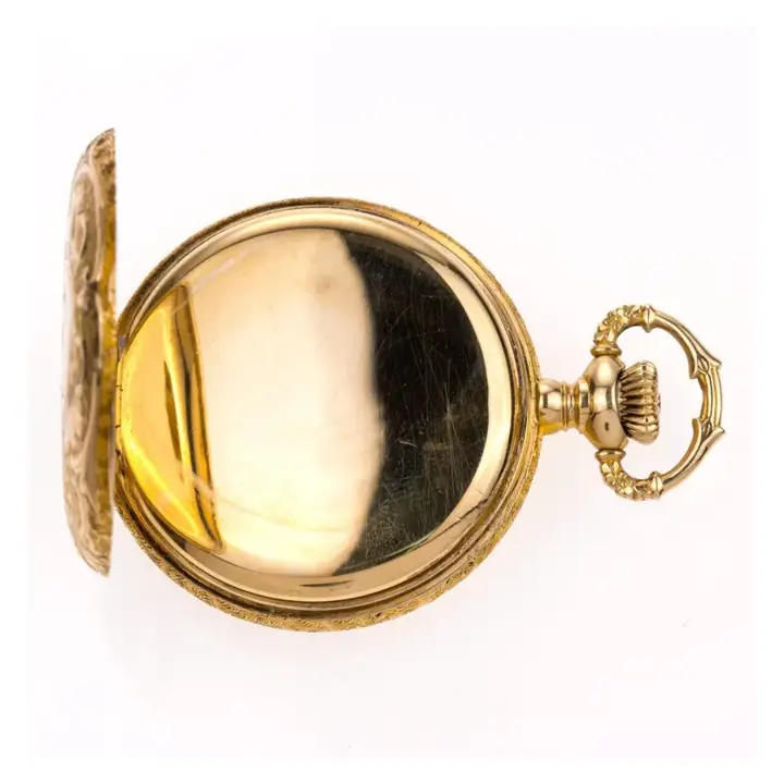 Waltham Classic Pocket Watch 14k Yellow Gold, Porcelain Dial and Spade – 1900 — عکس ۴ از رکورد آرشیو WatchMuseum