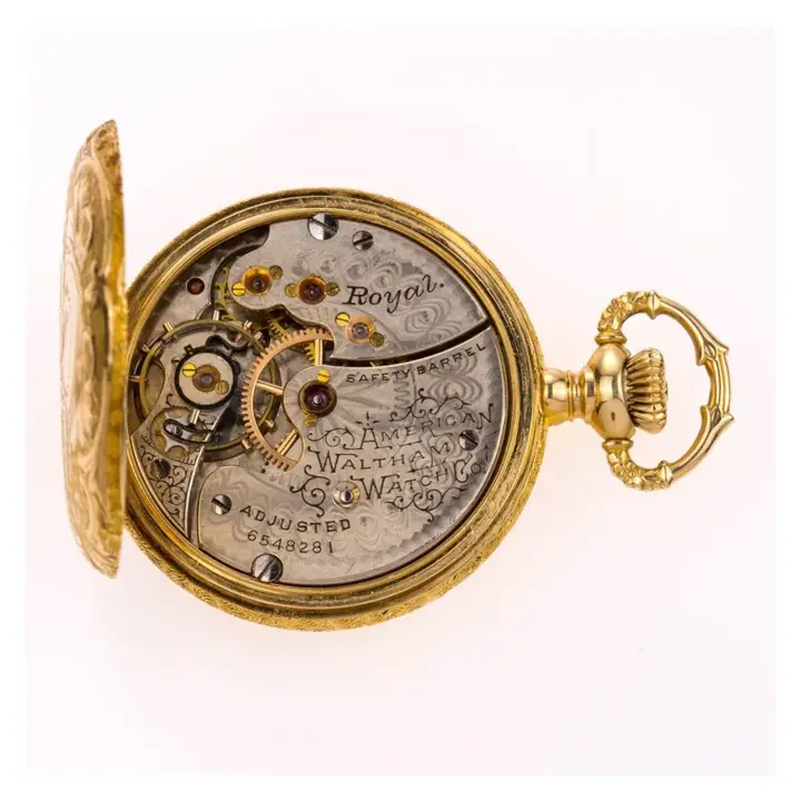 Waltham Classic Pocket Watch 14k Yellow Gold, Porcelain Dial and Spade – 1900 — عکس ۵ از رکورد آرشیو WatchMuseum