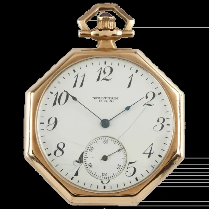 Waltham Octagon14 Karat Pocket Watch Jewel – 1917 — عکس ۱ از رکورد آرشیو WatchMuseum