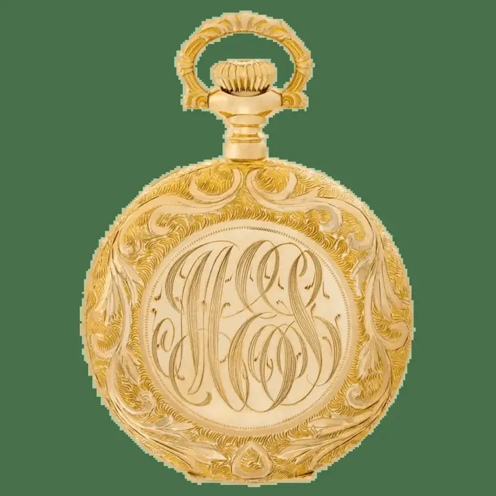 Waltham Pocket Watch 14k Yellow Gold White Dial Case – 1900 — عکس ۱ از رکورد آرشیو WatchMuseum