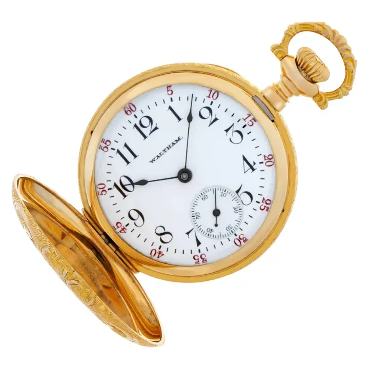 Waltham Pocket Watch 14k Yellow Gold White Dial Case – 1900 — عکس ۳ از رکورد آرشیو WatchMuseum