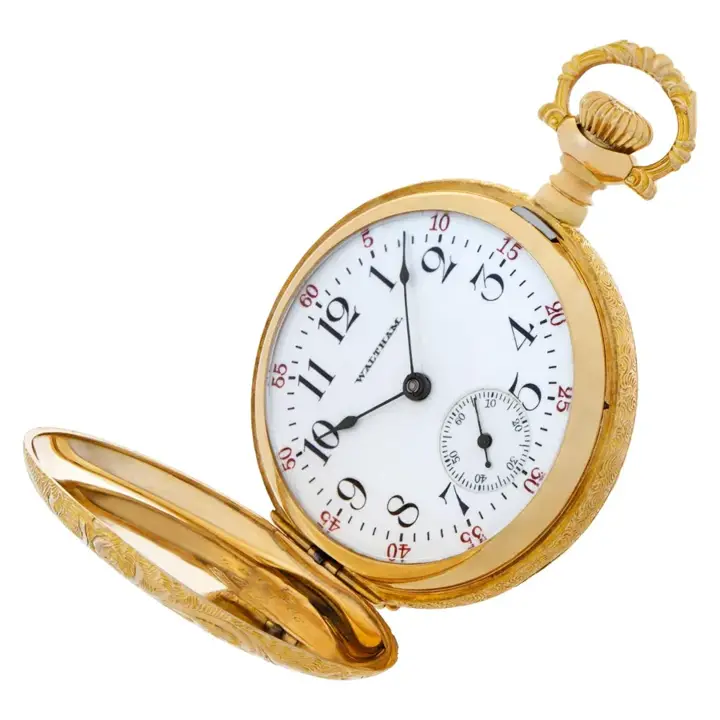 Waltham Pocket Watch 14k Yellow Gold White Dial Case – 1900 — عکس ۴ از رکورد آرشیو WatchMuseum