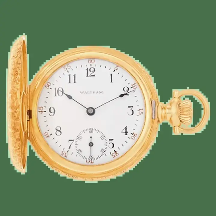Waltham Pocket Watch 14k Yellow Gold White Porcelain Dial – 1900 — عکس ۱ از رکورد آرشیو WatchMuseum