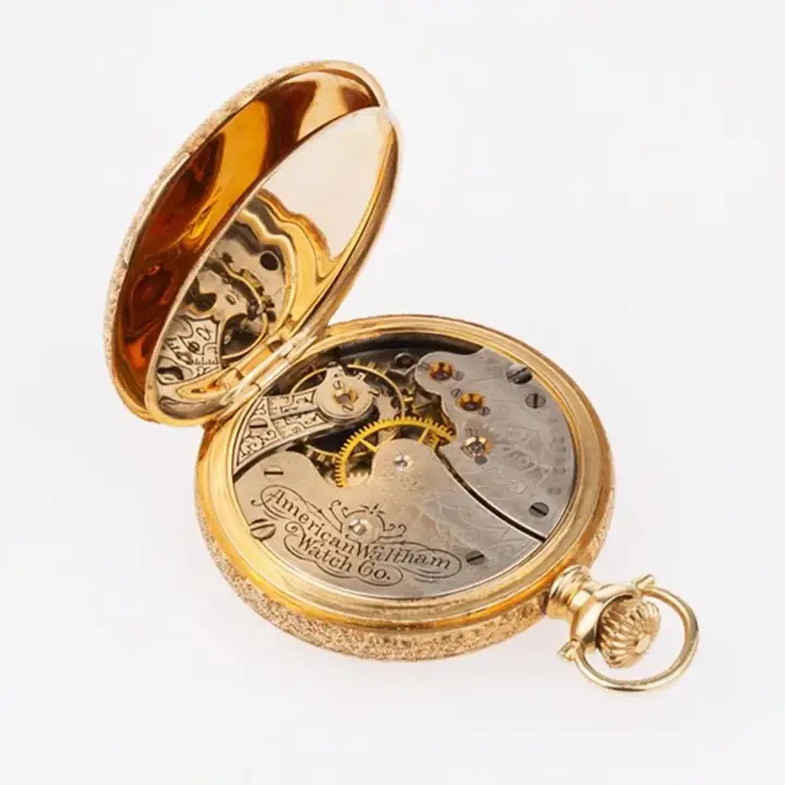 Waltham Pocket Watch 14k Yellow Gold White Porcelain Dial – 1900 — عکس ۴ از رکورد آرشیو WatchMuseum