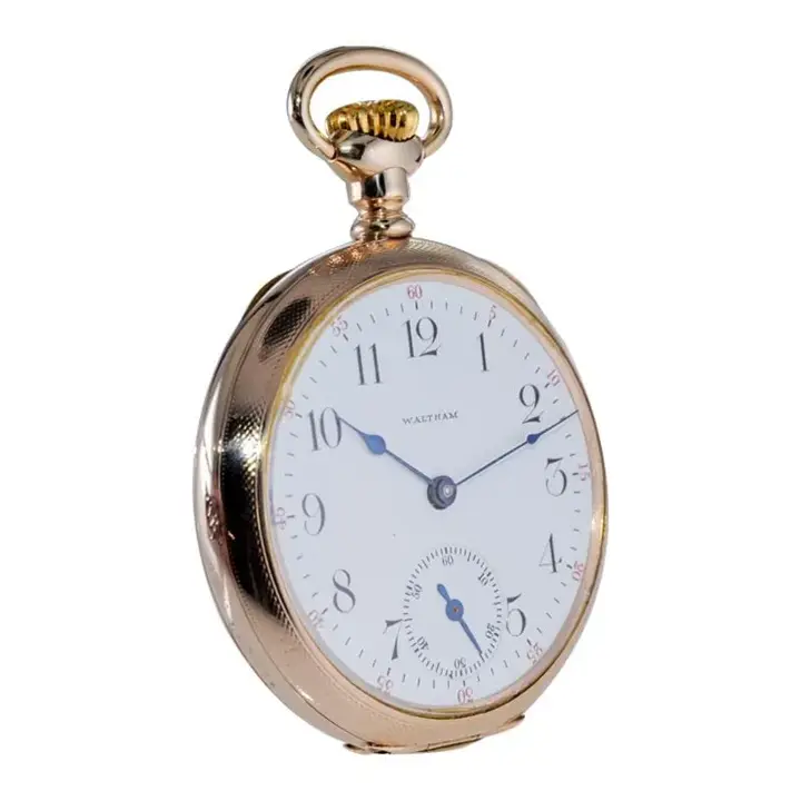 Waltham Yellow Gold Filled Art Nouveau Hunters Case Pocket Watch – 1905 — عکس ۲ از رکورد آرشیو WatchMuseum