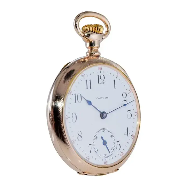 Waltham Yellow Gold Filled Art Nouveau Hunters Case Pocket Watch – 1905 — عکس ۳ از رکورد آرشیو WatchMuseum